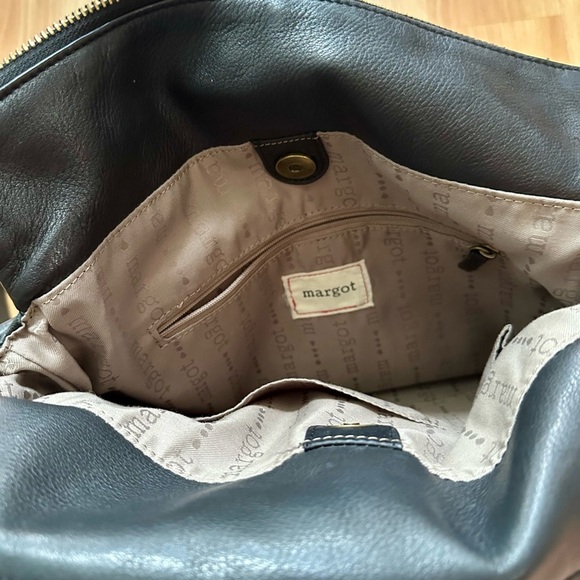 Margot Black Leather Fold Over Crossbody - Picture 4 of 4